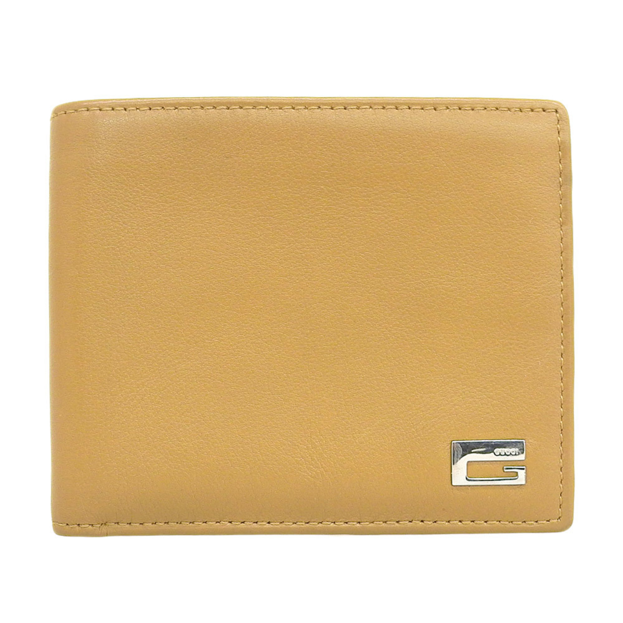 Gucci Folio Wallet G Logo Leather Brown 034 4463 0836